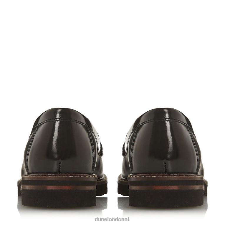 vrouwen R6DFZ660 gennia zwart Dune London Loafer met getextureerde kwastjes