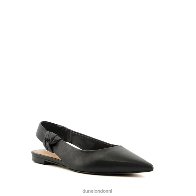 vrouwen R6DFZ151 verhogen zwart Dune London leren platte slingback balletschoenen - Klik op de afbeelding om het venster te sluiten