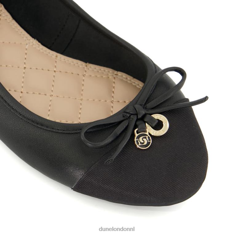 vrouwen R6DFZ264 hallo zwart Dune London Balletschoenen met charmedetail