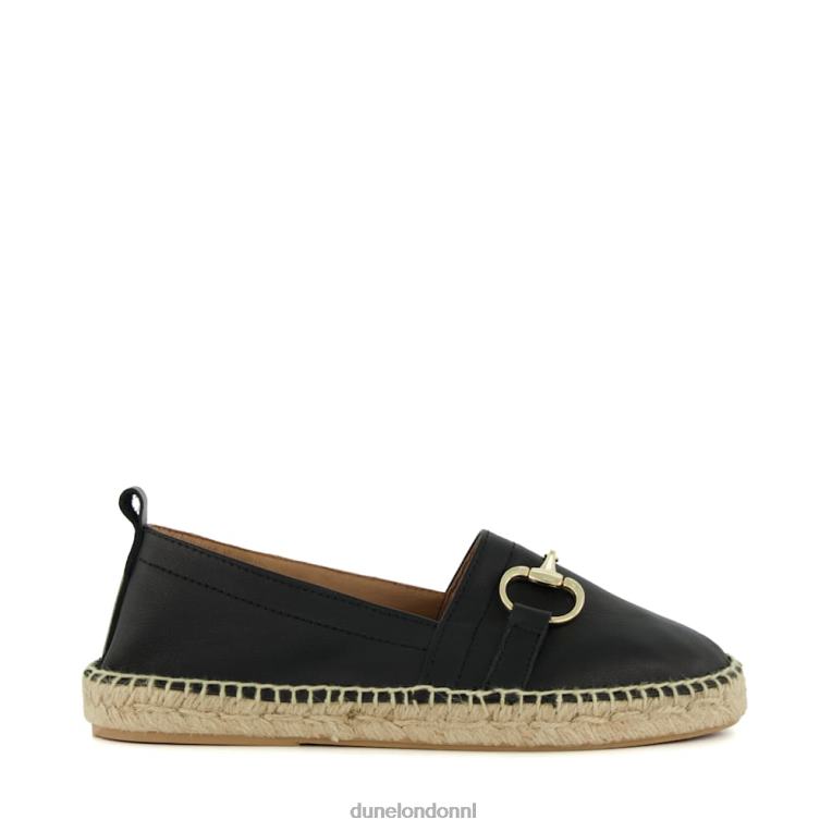 vrouwen R6DFZ443 guaves zwart Dune London Platte espadrilles met trensafwerking