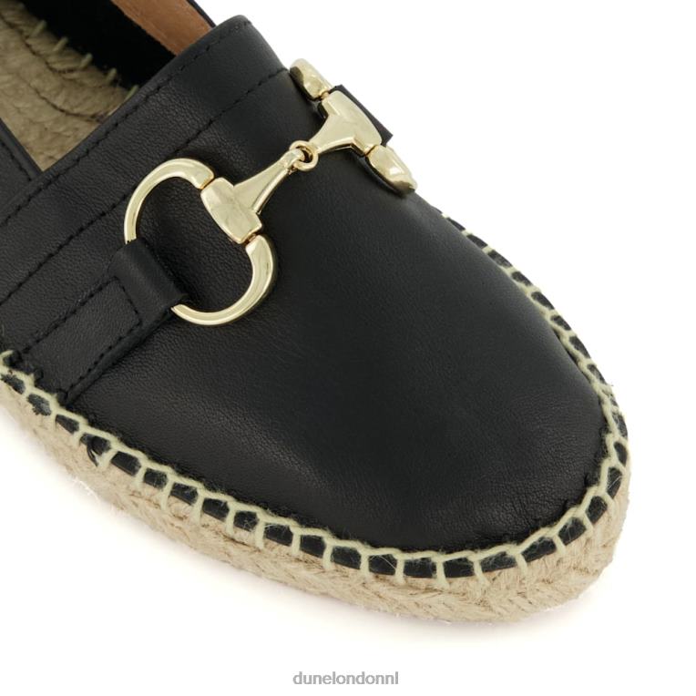 vrouwen R6DFZ443 guaves zwart Dune London Platte espadrilles met trensafwerking