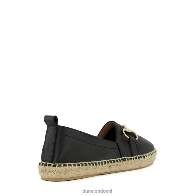 vrouwen R6DFZ443 guaves zwart Dune London Platte espadrilles met trensafwerking