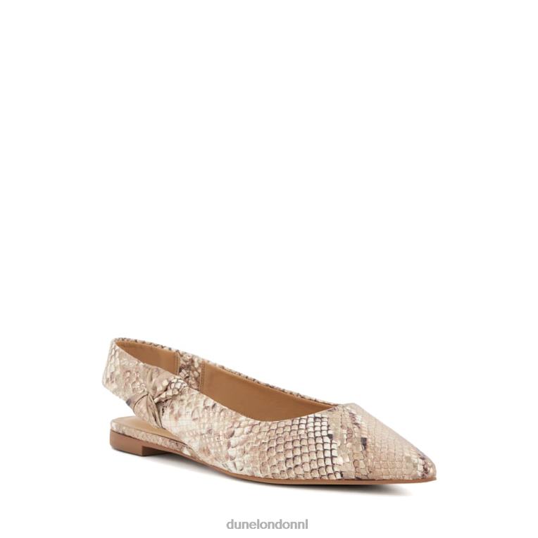 vrouwen R6DFZ448 verhogen reptiel Dune London leren platte slingback balletschoenen