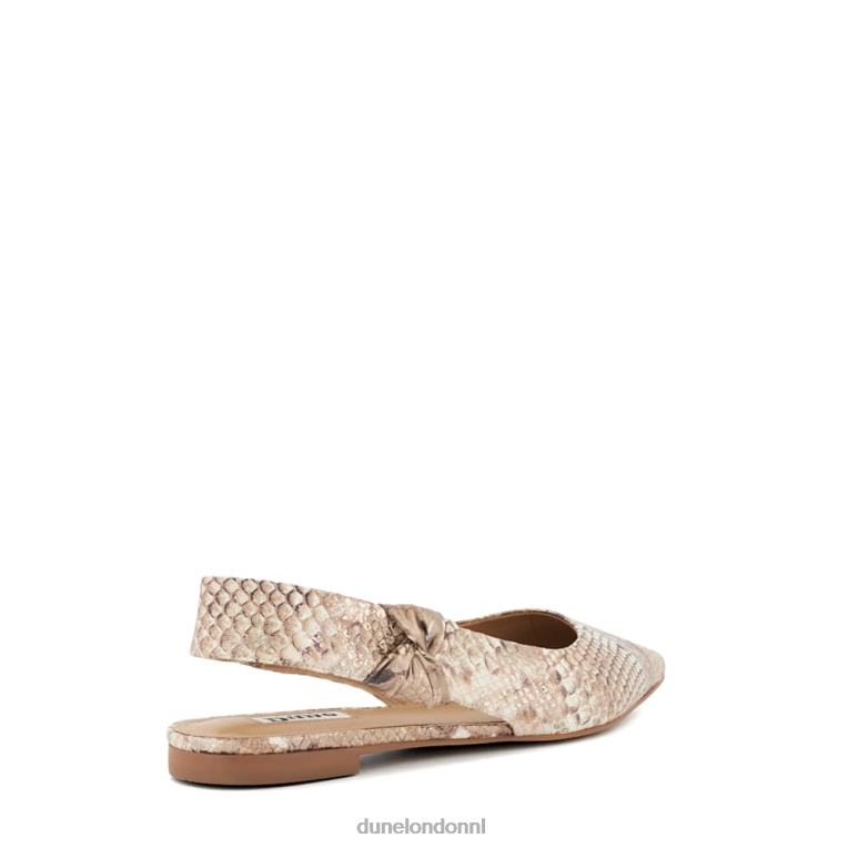 vrouwen R6DFZ448 verhogen reptiel Dune London leren platte slingback balletschoenen