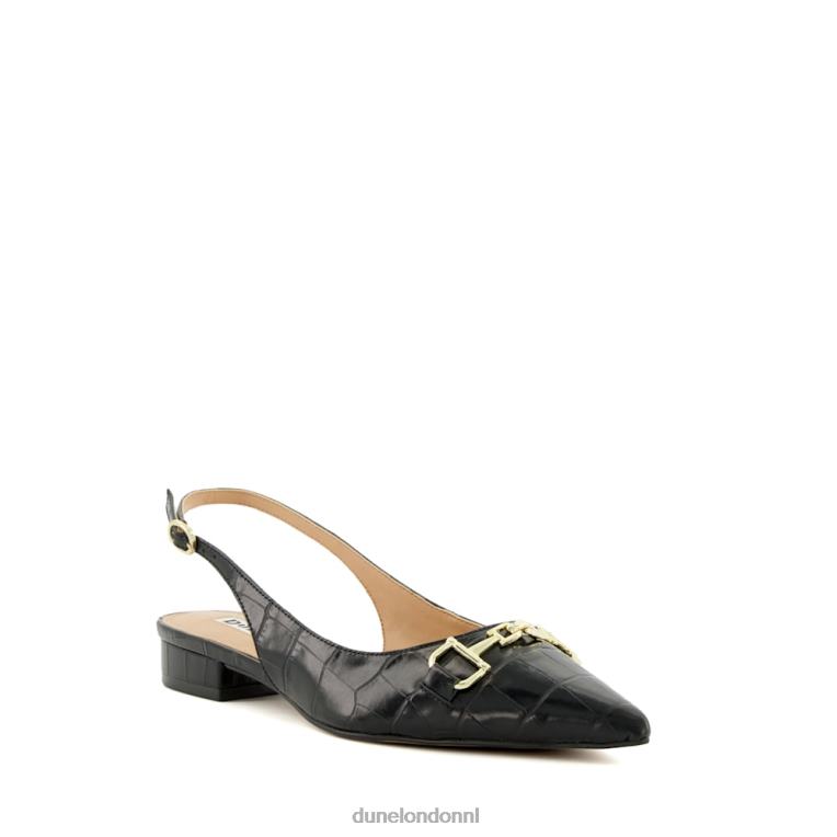 vrouwen R6DFZ540 hoopvol zwart Dune London Platte slingback pumps met trensversiering - Klik op de afbeelding om het venster te sluiten