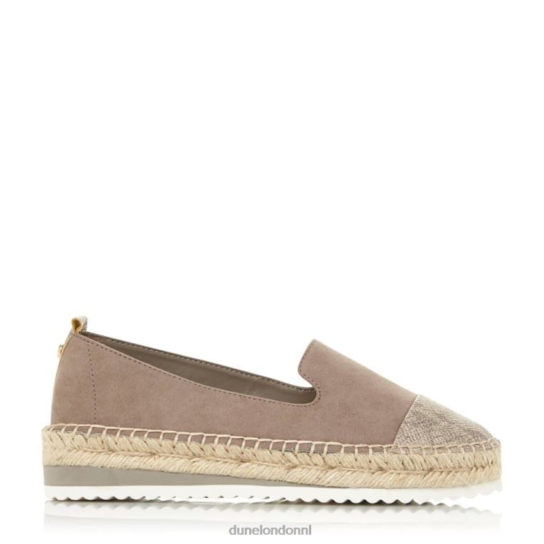 vrouwen R6DFZ569 gavina taupe Dune London espadrilles van eva-neus met neus