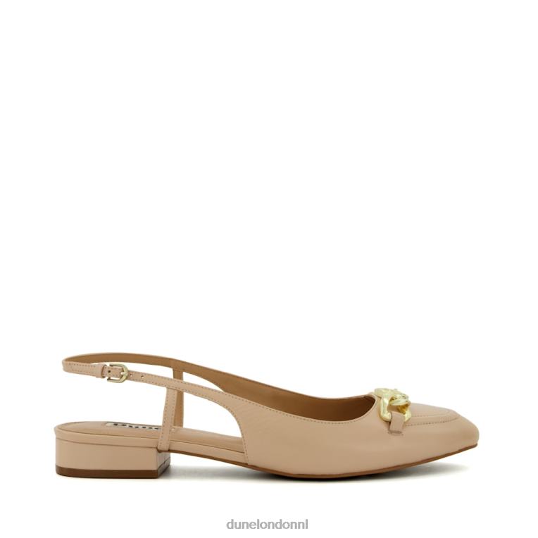 vrouwen R6DFZ61 hipheid blozen Dune London Platte slingback pumps met trensversiering