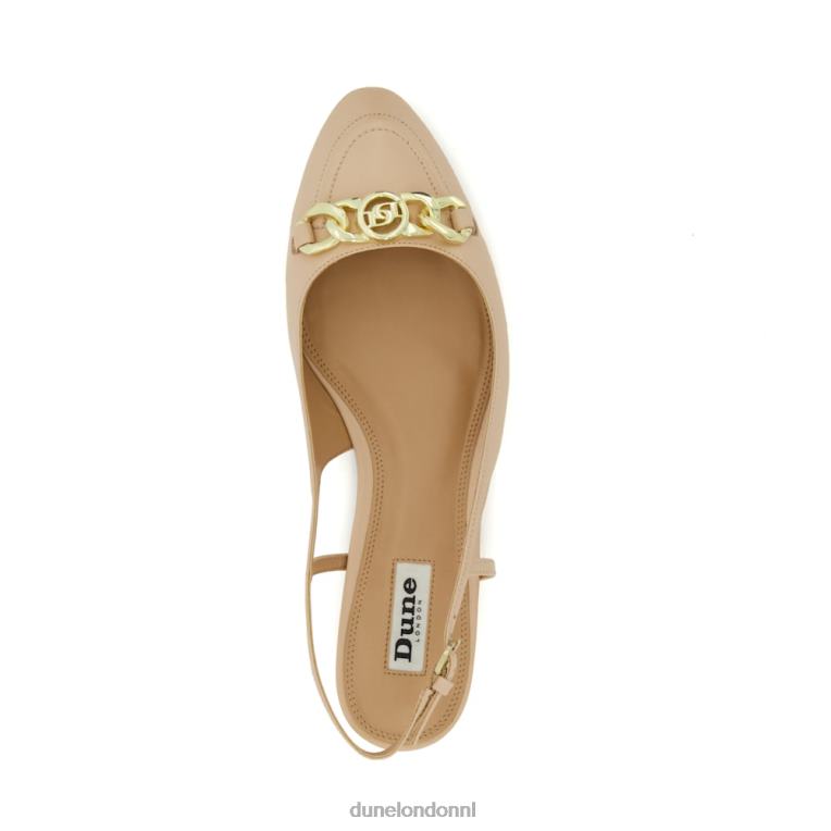 vrouwen R6DFZ61 hipheid blozen Dune London Platte slingback pumps met trensversiering