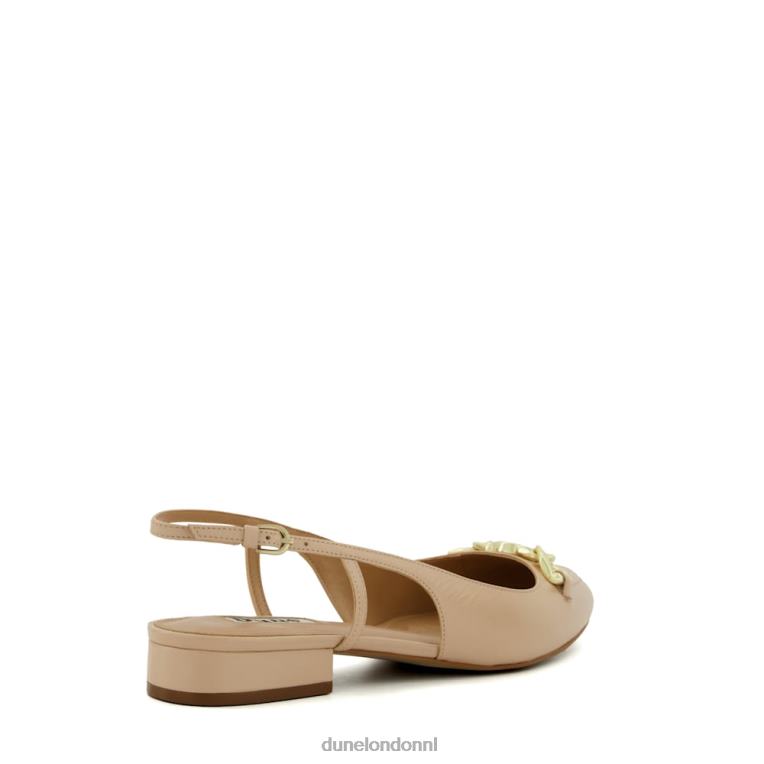 vrouwen R6DFZ61 hipheid blozen Dune London Platte slingback pumps met trensversiering