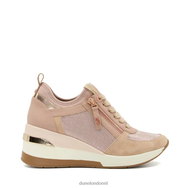 vrouwen R6DFZ228 eilin rosé goud Dune London Sneakers met sleehak en veters