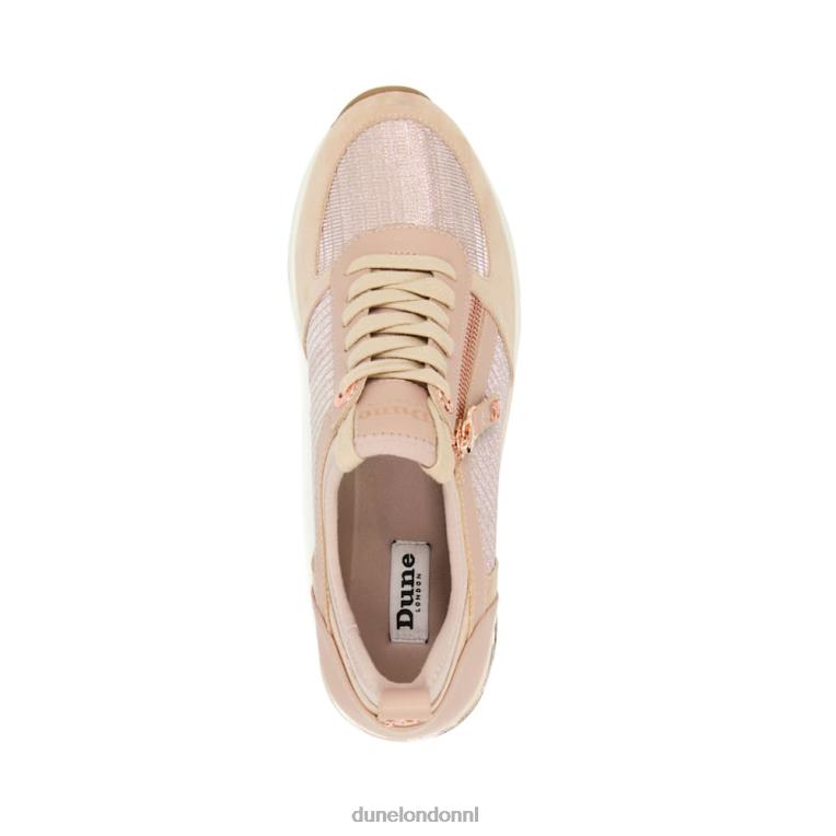 vrouwen R6DFZ228 eilin rosé goud Dune London Sneakers met sleehak en veters