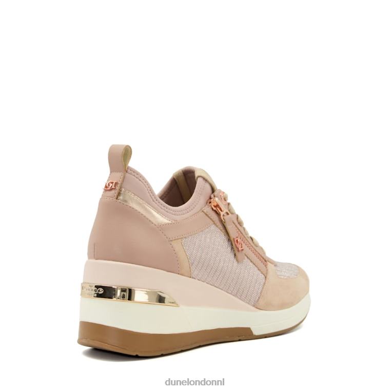 vrouwen R6DFZ228 eilin rosé goud Dune London Sneakers met sleehak en veters