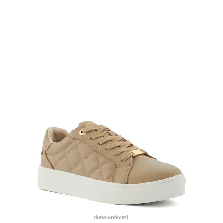 vrouwen R6DFZ254 spanning taupe Dune London gewatteerde sneakers met veters