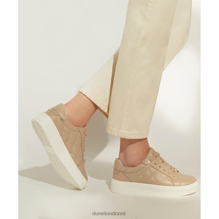 vrouwen R6DFZ254 spanning taupe Dune London gewatteerde sneakers met veters