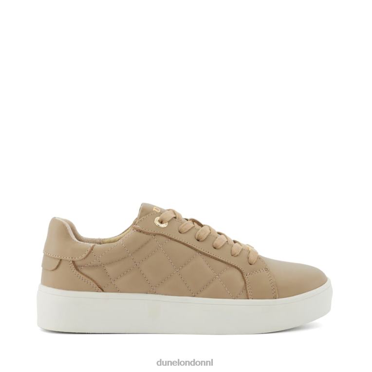 vrouwen R6DFZ254 spanning taupe Dune London gewatteerde sneakers met veters