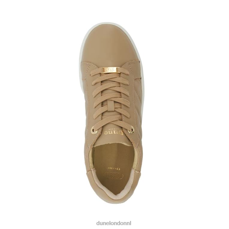 vrouwen R6DFZ254 spanning taupe Dune London gewatteerde sneakers met veters