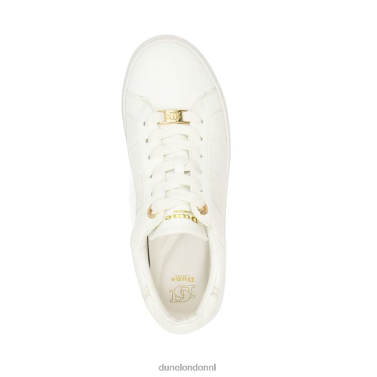 vrouwen R6DFZ327 Everleigh wit Dune London Sneakers met veters en slangenafwerking