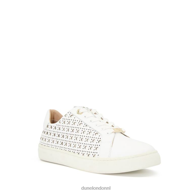 vrouwen R6DFZ481 gemak wit Dune London lasergesneden leren sneakers