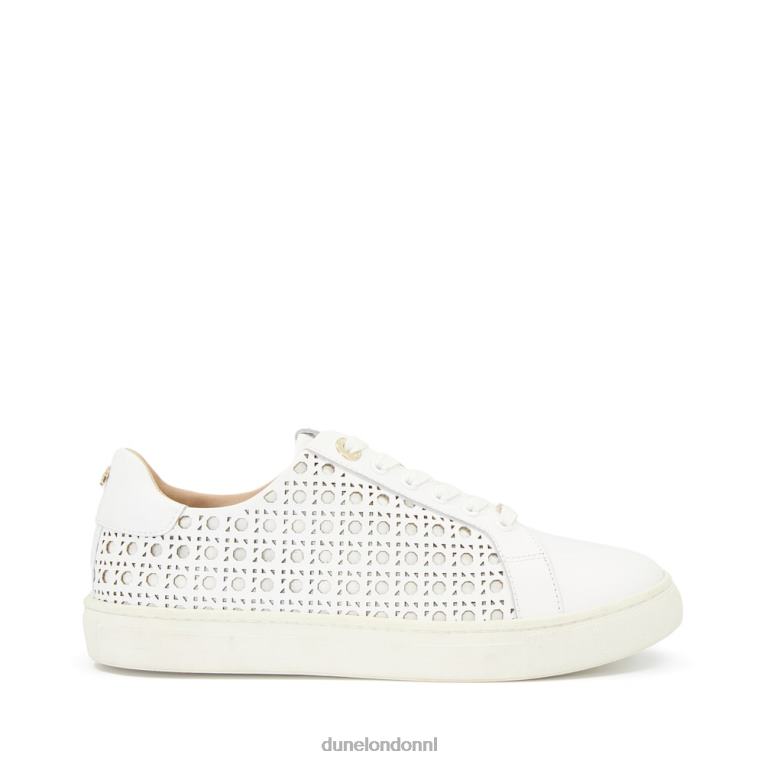 vrouwen R6DFZ481 gemak wit Dune London lasergesneden leren sneakers