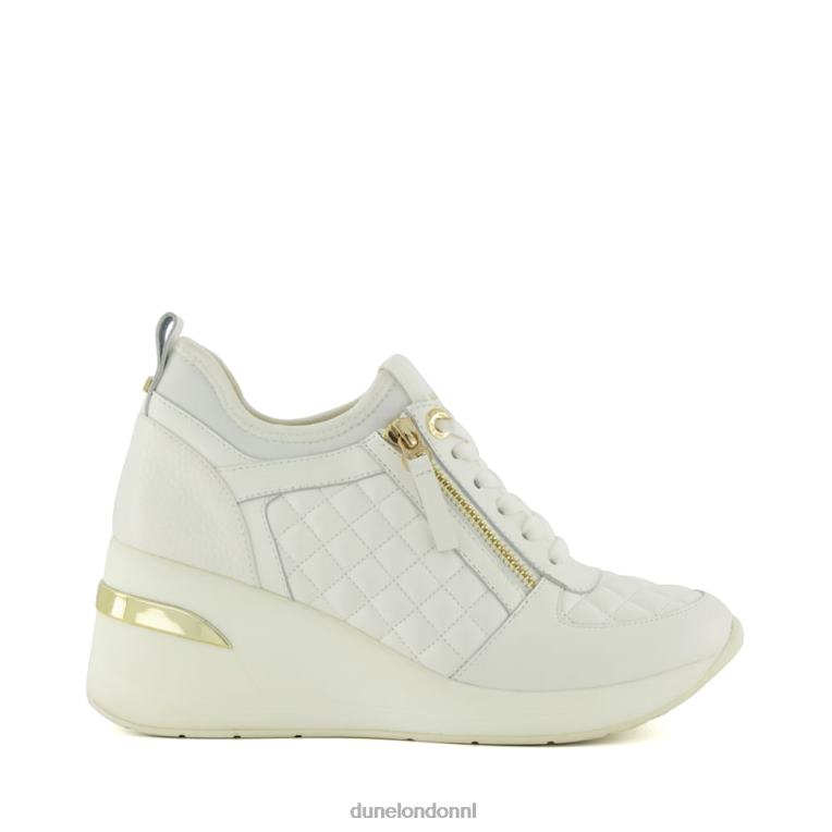 vrouwen R6DFZ551 eilins wit Dune London Sneakers met veters en sleehak