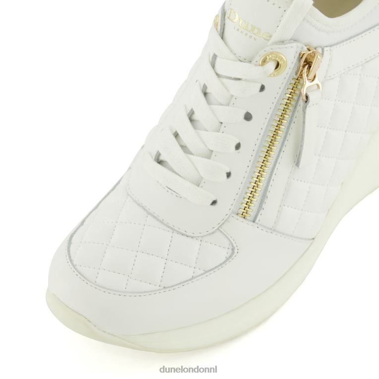 vrouwen R6DFZ551 eilins wit Dune London Sneakers met veters en sleehak