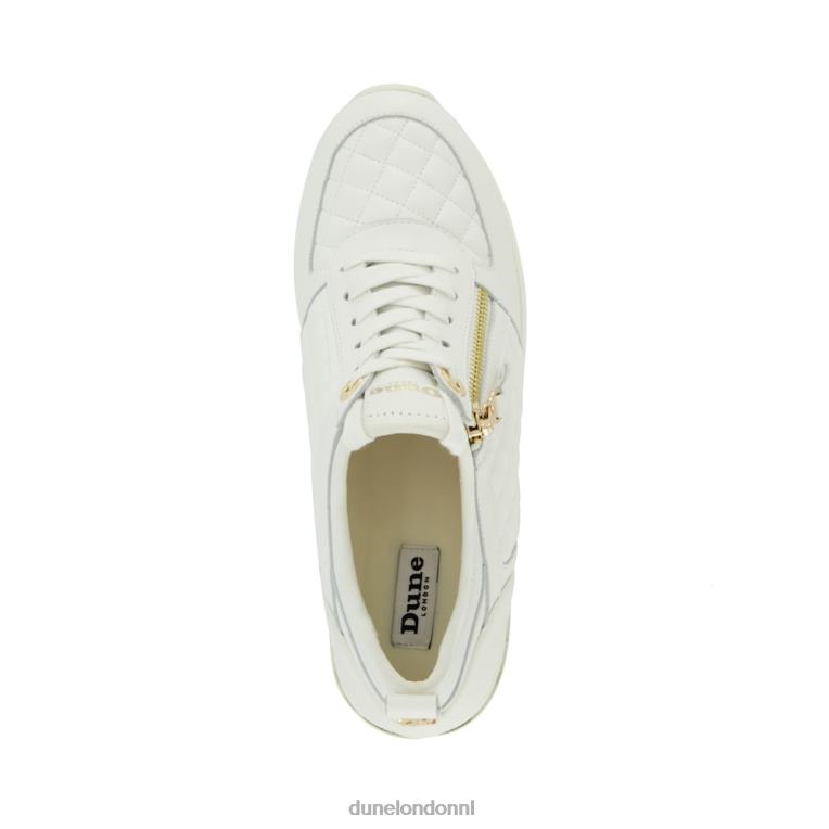 vrouwen R6DFZ551 eilins wit Dune London Sneakers met veters en sleehak