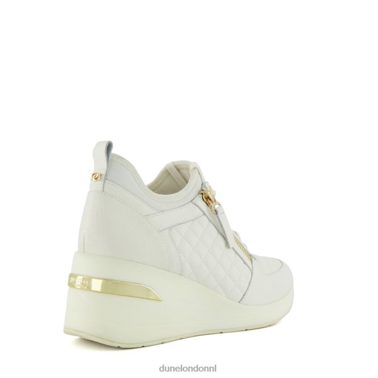 vrouwen R6DFZ551 eilins wit Dune London Sneakers met veters en sleehak