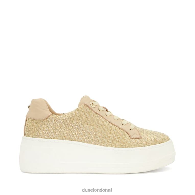 vrouwen R6DFZ552 aflevering natuurlijk Dune London Flatform-sneakers met veters