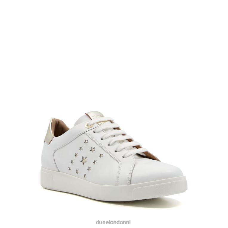 vrouwen R6DFZ636 vlierbloesem wit Dune London Sneakers met veters en sterdetails