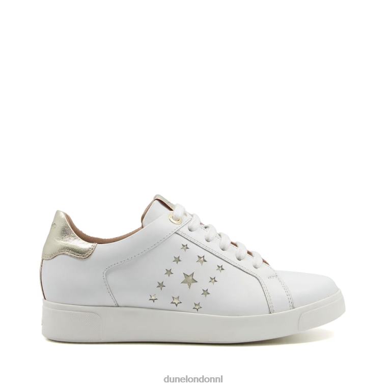 vrouwen R6DFZ636 vlierbloesem wit Dune London Sneakers met veters en sterdetails