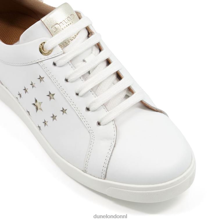 vrouwen R6DFZ636 vlierbloesem wit Dune London Sneakers met veters en sterdetails