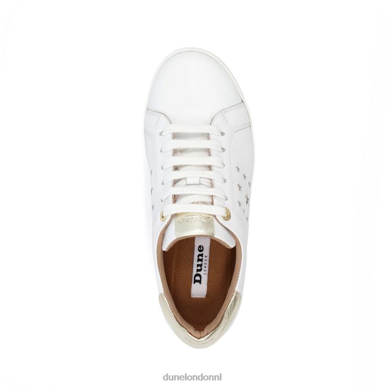 vrouwen R6DFZ636 vlierbloesem wit Dune London Sneakers met veters en sterdetails