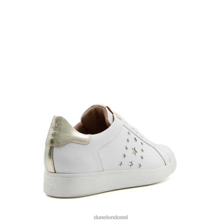 vrouwen R6DFZ636 vlierbloesem wit Dune London Sneakers met veters en sterdetails