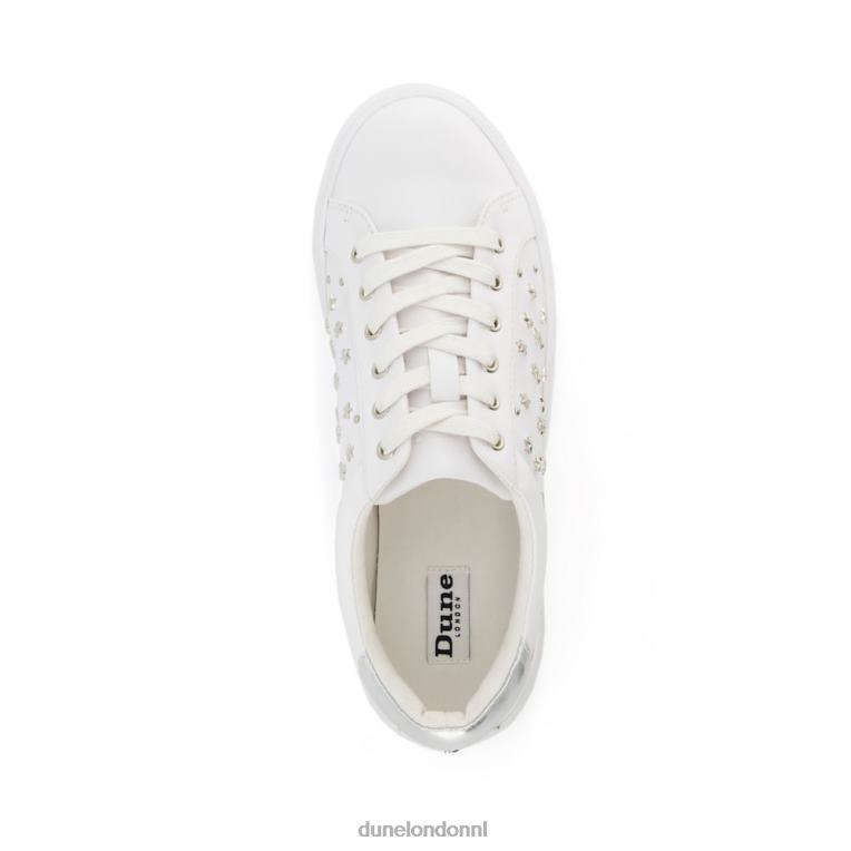 vrouwen R6DFZ666 nadrukkelijk wit Dune London Met sterren verfraaide sneakers